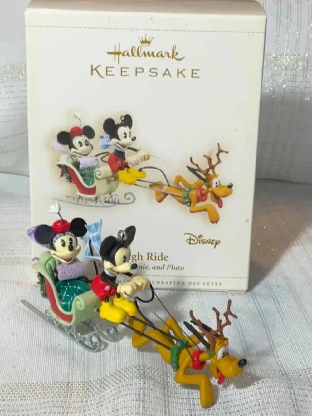 DISNEY Mickey, Minnie and Pluto. 2006 “Sleigh Ride”.Keepsake handcrafted